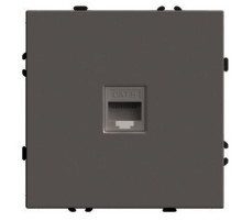 Розетка компьютерная 1-местная RJ-45 (механизм) Stekker Эмили RST00-5117-09 антрацит soft touch