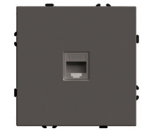 Розетка компьютерная 1-местная RJ-45 (механизм) Stekker Эмили RST00-5117-09 антрацит soft touch