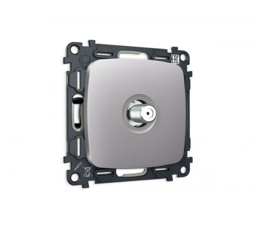 Комплект механизма TV розетки Ambrella Volt SAT 5-2400MHz 3.5dB OMEGA MO513050 Сталь матовый QUANT (OP5130, VM215)