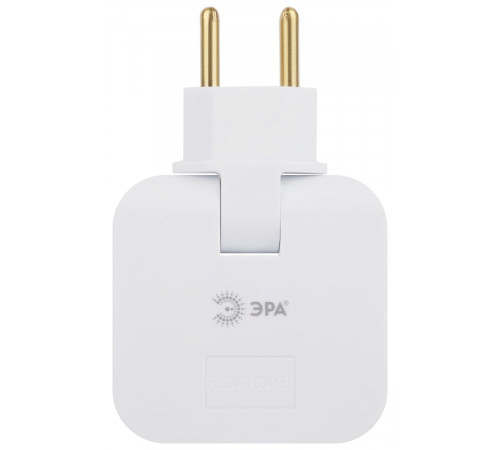 Разветвитель электрический Эра SPF-2-FL-USB поворотный на 2 розетки + 2USB 10А белый Б0069089