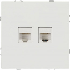 Розетка ЭРА Galaxy 15-3108-01 информационная двойная 2XRJ45 IP20 белый Б0070756