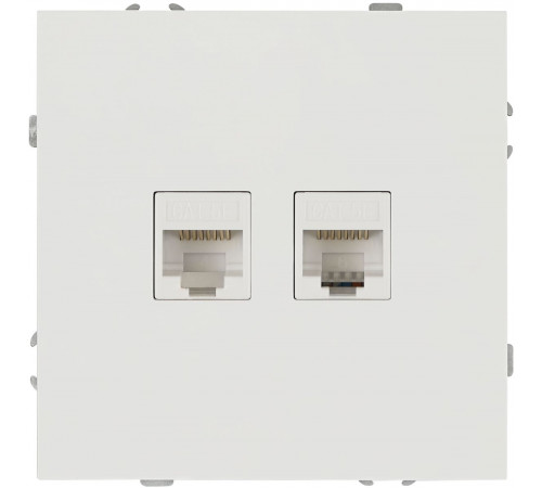 Розетка ЭРА Galaxy 15-3108-01 информационная двойная 2XRJ45 IP20 белый Б0070756