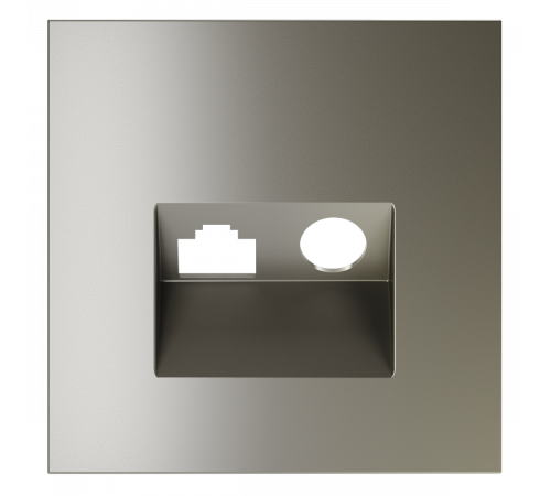 Накладка для розетки TV+RJ45 кат. 6 Voltum S70 (шелк) VLS002704