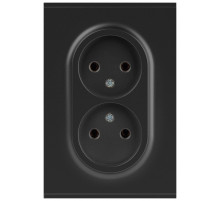Розетка Эра Arktik 16-2107-05 без заземления двойная 2X2P 16А-250В антрацит Б0071685