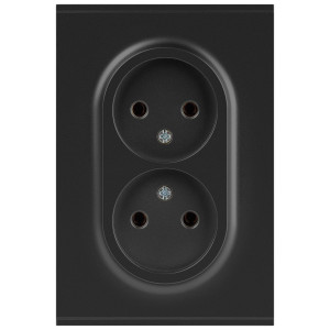 Розетка Эра Arktik 16-2107-05 без заземления двойная 2X2P 16А-250В антрацит Б0071685