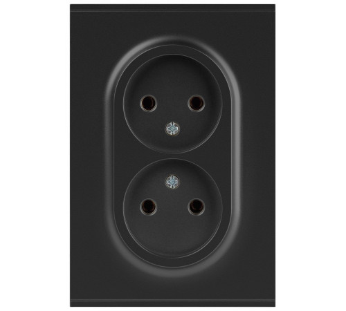 Розетка Эра Arktik 16-2107-05 без заземления двойная 2X2P 16А-250В антрацит Б0071685