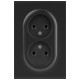 Розетка Эра Arktik 16-2107-05 без заземления двойная 2X2P 16А-250В антрацит Б0071685