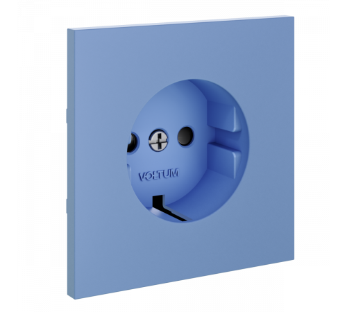 Накладка для розетки с заземлением и защитными шторками Voltum S70 (деним) VLS000715