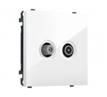 Комплект механизма розетки TV оконечной + SAT SIGMA Белый глянец 5-862MHz 3.5dB/950-2150MHz 3.8dB QUANT PRO Ambrella Volt MS113310 (SP1133, PR217)