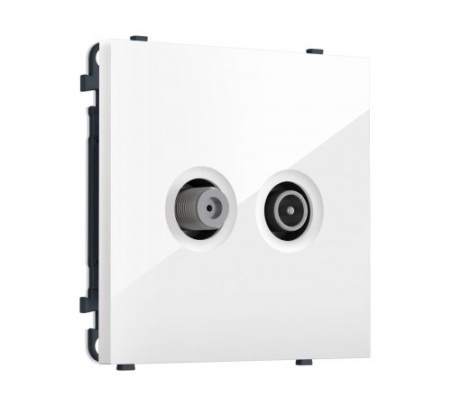 Комплект механизма розетки TV оконечной + SAT SIGMA Белый глянец 5-862MHz 3.5dB/950-2150MHz 3.8dB QUANT PRO Ambrella Volt MS113310 (SP1133, PR217)