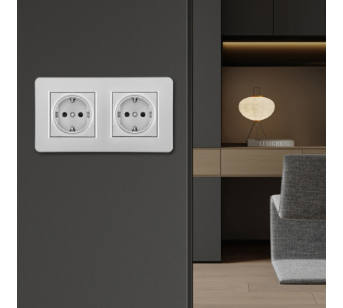 Розетка Arte Milano SET16-2-40-1x2 silver Розетка Arte Milano SET16-2-40-1x2 silver