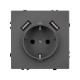 Розетка зк со шторками с USB тип А+А софт-тач серый базальт Arlight SCT-MUAA-SFPL-GR (250V, 16A) 054291(1)