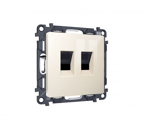 Комплект механизма компьютерной двойной розетки RJ-45 с автоматической защитной шторкой Alfa Бежевый глянец Quant Ambrella Volt MA312110 (AP3121, VM189) Комплект механизма компьютерной двойной розетки RJ-45 с автоматической защитной шторкой Alfa Бежевый глянец Quant Ambrella Volt MA312110 (AP3121, VM189)