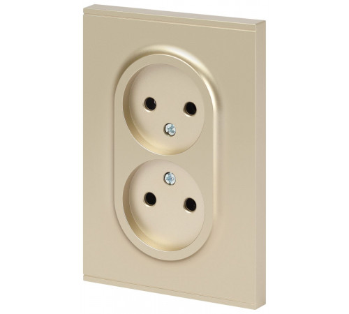 Розетка Эра Arktik 16-2107-04 без заземления двойная 2X2P 16А-250В шампань Б0071684