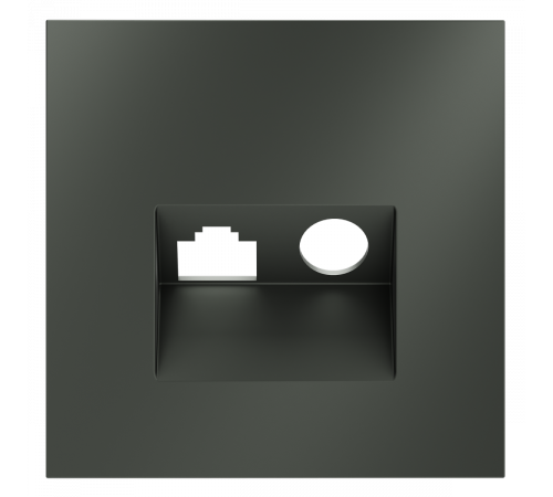 Накладка для розетки TV+RJ45 кат. 6 Voltum S70 (титан) VLS002706