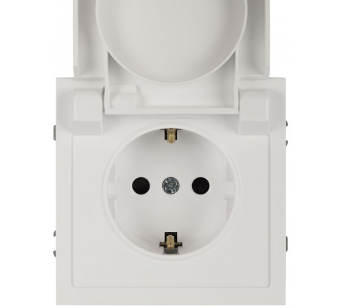 Розетка ЭРА Galaxy 15-2103-01 c заземлением 2P+E Schuko со шторками с крышкой 16А-250В IP20 белый Б0070659