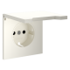 Накладка для розетки с заземлением, защитными шторками и крышкой Voltum S70 (хлопок) VLS000813