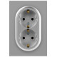 Розетка Эра Arktik 16-2104-03 двойная с заземлением 2X2P+E Schuko 16А-250В алюминий Б0070446