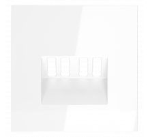 Накладка для розетки акустической 4-местной  Voltum S70 (белый глянцевый) VLS001501