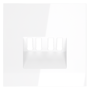 Накладка для розетки акустической 4-местной  Voltum S70 (белый глянцевый) VLS001501