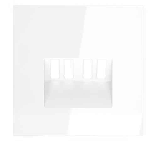Накладка для розетки акустической 4-местной  Voltum S70 (белый глянцевый) VLS001501