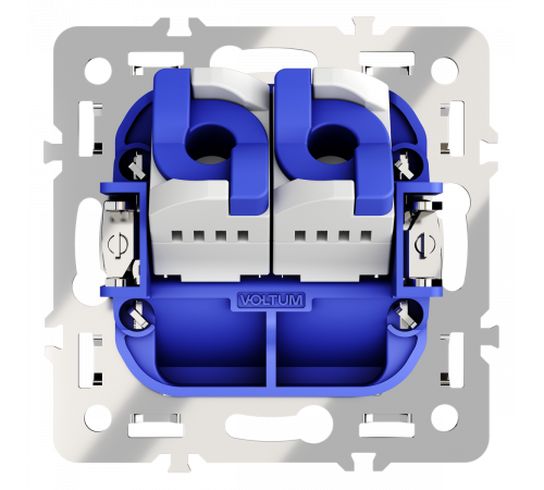 Механизм розетки компьютерной двойной RJ45+RJ45 кат.6 Voltum S70 VLS0602M