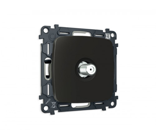 Комплект механизма TV розетки Ambrella Volt SAT 5-2400MHz 3.5dB OMEGA MO813050 Черный матовый QUANT (OP8130, VM215)