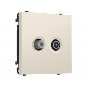 Комплект механизма розетки TV оконечной + SAT SIGMA Бежевый матовый 5-862MHz 3.5dB/950-2150MHz 3.8dB QUANT PRO Ambrella Volt MS333310 (SP3333, PR217)