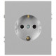 Розетка Эра Arktik 16-2102-03 с заземлением 2P+E Schuko со шторками 16А-250В алюминий Б0070426
