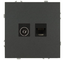 Розетка Эра Galaxy 15-3110-06 комбинированная RJ45+TV IP20 графит Б0070786