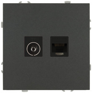 Розетка Эра Galaxy 15-3110-06 комбинированная RJ45+TV IP20 графит Б0070786