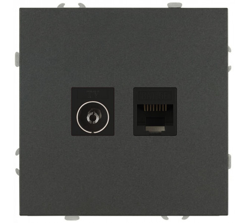 Розетка Эра Galaxy 15-3110-06 комбинированная RJ45+TV IP20 графит Б0070786