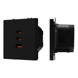 Механизм розетки с быстрой USB зарядкой Arlight SCT-NOBE-MUACC-SFPL-FC-BK (65W, QC3) 061834