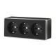 Розетка тройная с заземлением и шторками Werkel Gallant (черный с серебром) W5073134 4690389177200 a056944