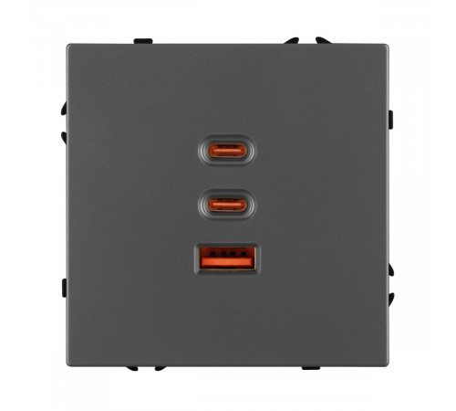 Механизм розетки с быстрой USB зарядкой Arlight SCT-NOBE-MUACC-SFPL-FC-GR (65W, QC3) 061837