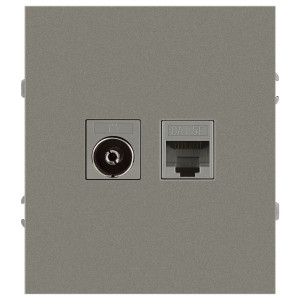 Розетка Эра Arktik 16-3110-07 комбинированная RJ45+TV титан Б0070500