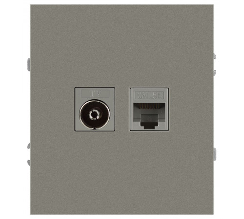 Розетка Эра Arktik 16-3110-07 комбинированная RJ45+TV титан Б0070500