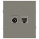Розетка Эра Arktik 16-3110-07 комбинированная RJ45+TV титан Б0070500