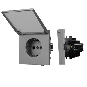 Механизм розетки влагозащищённый Arlight SCT-TENDO-MCP-PL-GR (230V, 16A) 054092