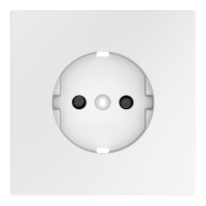 Накладка для розетки с заземлением и защитными шторками Voltum S70 (белый матовый) VLS000702