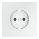 Накладка для розетки с заземлением и защитными шторками Voltum S70 (белый матовый) VLS000702