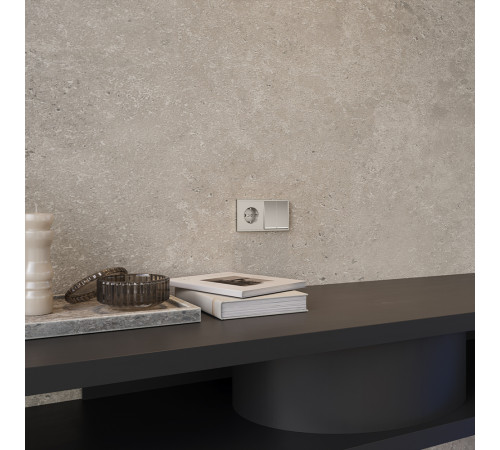 Накладка для розетки с заземлением Voltum S70 Metal (никель) VLSM000611