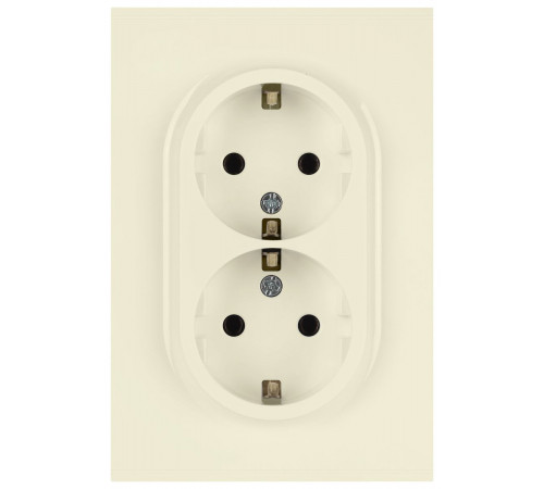 Розетка Эра Arktik 16-2105-02 двойная с заземлением 2X2P+E Schuko со шторками 16А-250В слоновая кость Б0070455