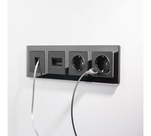 Телефонная розетка  RJ-11 черный матовый Werkel WL08-RJ-11 4690389086755 a035938