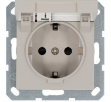 Розетка SHUKO с крышкой и защитными шторками 16A 250V 2P+T, цвет Тауп Jasmart G5505T