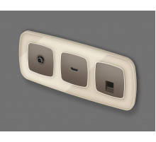 Комплект механизма компьютерной розетки Ambrella Volt RJ-45 (8P8C) CAT6A экранированной с автоматической защитной шторкой OMEGA MO642005 Темная бронза матовый QUANT (OP6420, VM185)