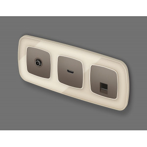 Комплект механизма компьютерной розетки Ambrella Volt RJ-45 (8P8C) CAT6A экранированной с автоматической защитной шторкой OMEGA MO642005 Темная бронза матовый QUANT (OP6420, VM185)