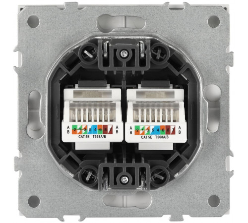 Розетка ЭРА Galaxy 15-3108-01 информационная двойная 2XRJ45 IP20 белый Б0070756