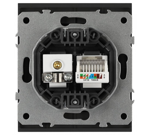 Розетка Эра Arktik 16-3110-05 комбинированная RJ45+TV антрацит Б0070498