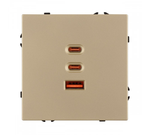 Механизм розетки с быстрой USB зарядкой Arlight SCT-NOBE-MUACC-SFPL-FC-GD (65W, QC3) 061836